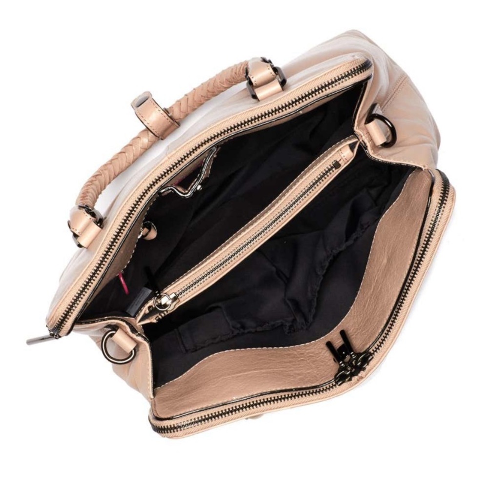 ELLIOTT LUCCA Genevieve Truffle Leather Satchel - Picture 3 of 8